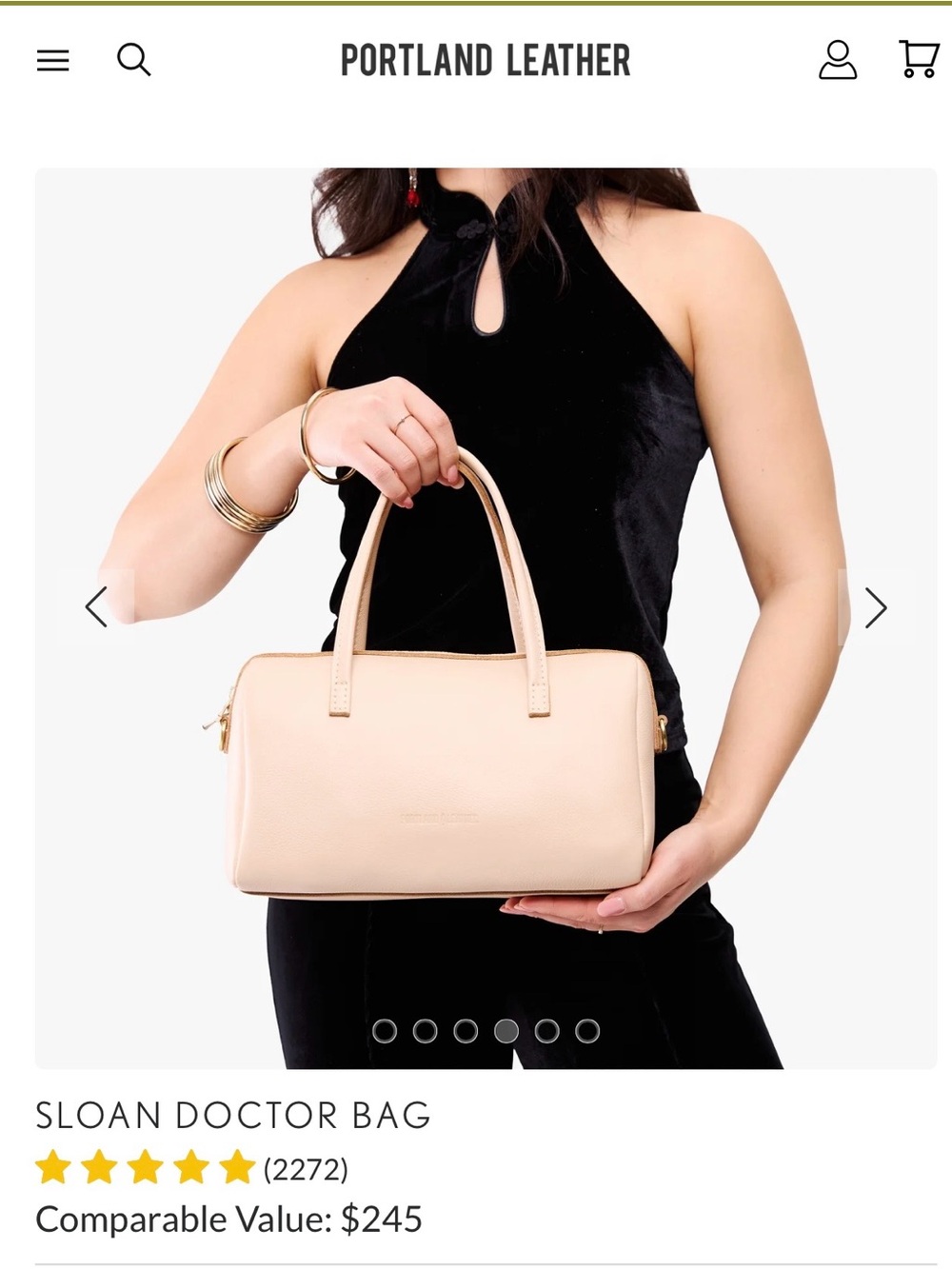 Portland Leather Good Sloan Doctor bag- oversized in color Moonflower - Picture 8 of 9